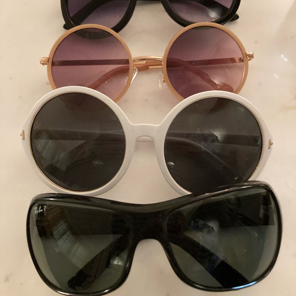 Five gently worn sunglasses including Rayban